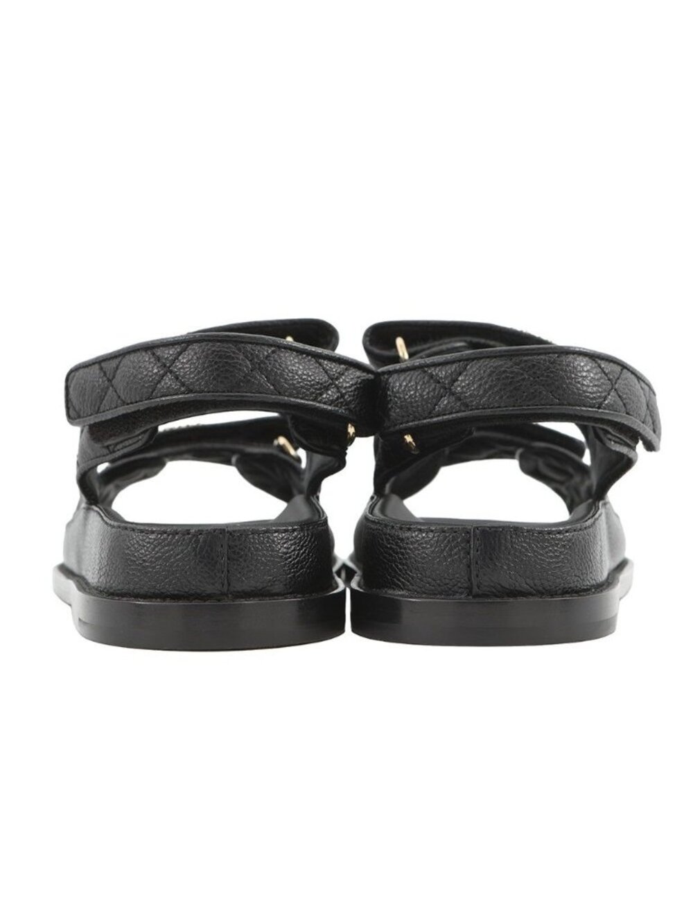 Chanel Sandals CC Logo Quilted Leather 38c Shoes Black - Picture 3 of 10